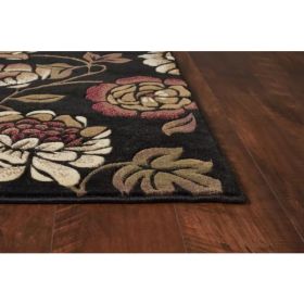 63" X 91" Black Polypropylene Rug