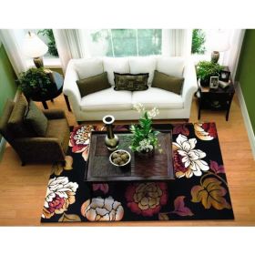 1' x 2' Black Polypropylene Area Rug