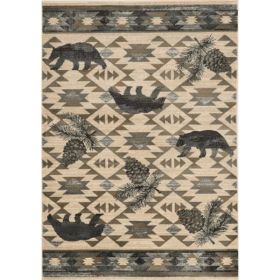 3'x5' Ivory or Blue Polypropylene Area Rug