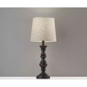 11" X 11" X 25.5" Black Polyresin 2 Piece Table Lamp Bonus Pack