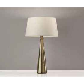 Set of 2 Contemporary Tapered Brass Metal Table Lamps