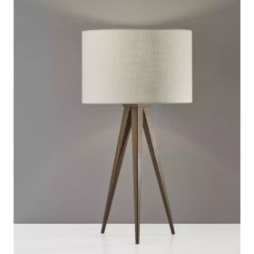 Treble Walnut Wood Table Lamp