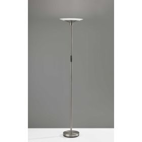 Modern Discus Brushed Steel Metal LED Torchiere