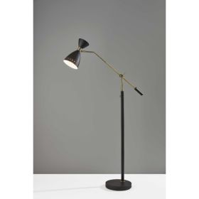 Brass Cinch Black Metal Adjustable Floor Lamp