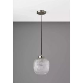 Dotty Glass Brushed Steel Metal Pendant