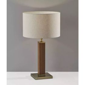 Walnut Wood Finish Monument Table Lamp