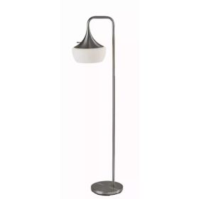 Modern Floor Lamp Gnome Alabaster Glass Brushed Steel