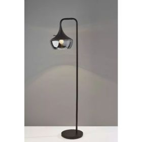 Modern Floor Lamp Gnome Smoked Glass Matte Black