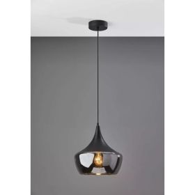 Gnome Smoked Glass Black Metal Pendant Lamp