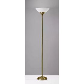 Tailored Shiny Brass Metal Torchiere with Bright Illumination