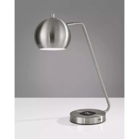 Retro Brushed Steel Wireless Charging Station Desk Lamp