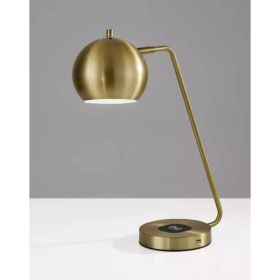 Retro Antiqued Brass Wireless Charging Station Desk Lamp