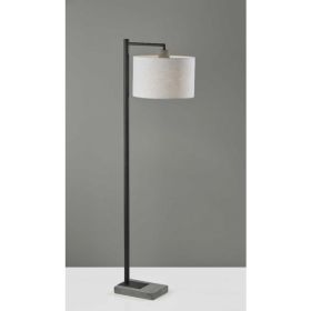 Black Metal Floor Lamp with Cement Accent Base