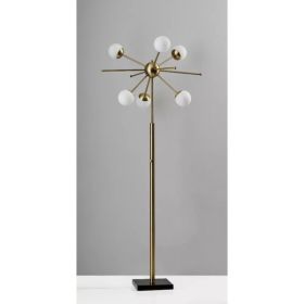 Orbital Sphere Brass Metal LED Floor Lamp