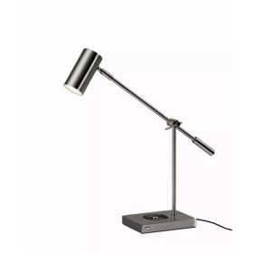 5" X 22.5"  X 12.25-22.25" Brushed Steel Metal LED Desk Lamp