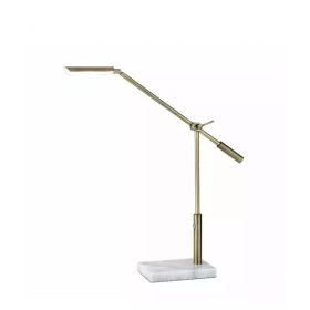 Sleek Brass Metal Adjustable and Dimmable LED Desk Lamp