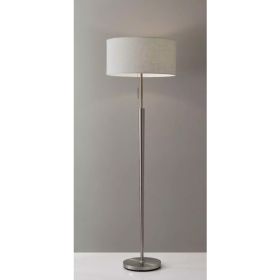 Floor Lamp Contemporary Brushed Steel Metal Tapered Pole