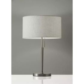 Contemporary Brushed Steel Metal Table Lamp