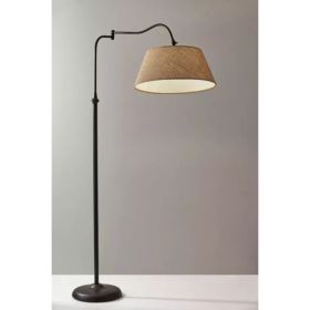 Dark Bronze Metal Floor Lamp with Adjustable Swing Arm