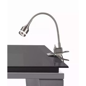 Brushed Steel Metal LED Adjustable Clip Lamp