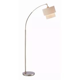 Brushed Steel Metal Floor Lamp with Adjustable Arc