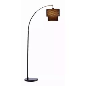 Black Metal Floor Lamp with Adjustable Arc