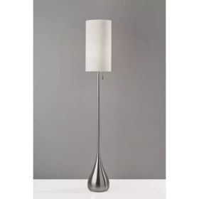 Floor Lamp Brushed Steel Metal Teardrop Base