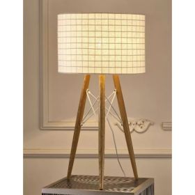 11" X 11" X 21" White Fabric Table Lamp