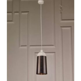 6" X 6" X 12" Silver Aluminum Pendant Lamp