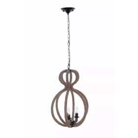 15" x 15" x 47.5" 3 Bulbs,Rope - Pendant Lamp