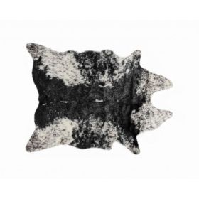 0.8" x 90" x 63" Acrylic Plush, Polyester S&P Black White Rug