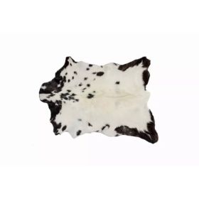 2" x 3" White And Black Calfskin - Area Rug