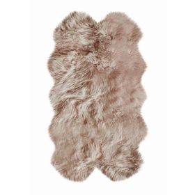 4' x 6'  Rose Pink Natural Sheepskin Area Rug