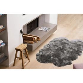 48" x 72" Gray Quattro Sheepskin Wool Area Rug