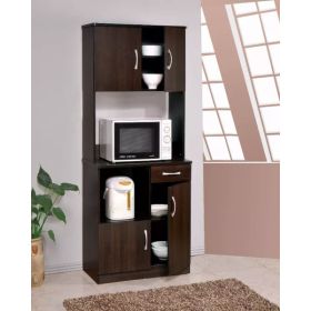 28" X 16" X 70" Espresso Kitchen Cabinet