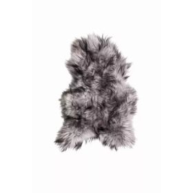 24" x 36" x 2" Metallic Silver Sheepskin Single Long-Haired - Area Rug