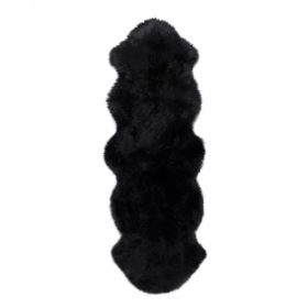 24" x 72" x 2" Black, Double Sheepskin - Area Rug