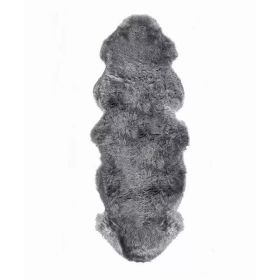 24" x 72" x 2" Gray, Double Sheepskin - Area Rug