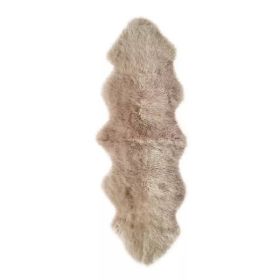 24" x 72" x 2" Taupe Double Sheepskin - Area Rug