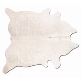 6' x 7' Off White Natural Cowhide Area Rug