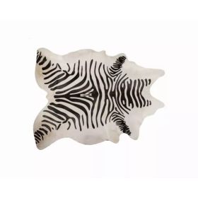 6' x 7' Zebra Stripe Black and White Natural Cowhide Area Rug