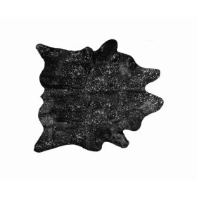 72" x 84" Black And Silver, Cowhide - Area Rug