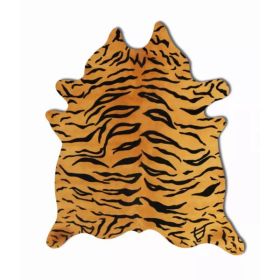 72" x 84" Tiger Chocolate On Natural, Cowhide - Rug