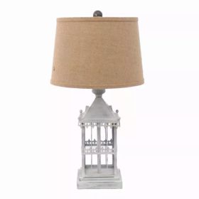 15" x 12" x 25.75" Gray, Country Cottage, Castle - Table Lamp