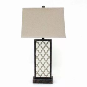 5.25" x 8" x 30" Bronze, Rock Floral Base - Table Lamp