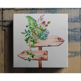 Set of 2 Watercolor Succulent Ceramic Coasters | By Trebrh Designs