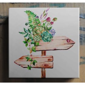 Set of 4 Watercolor Succulent Ceramic Coasters | By Trebrh Designs