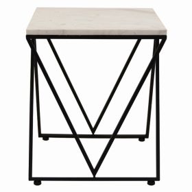 Plutus Brands Metal & Marble Table in Colored Metal