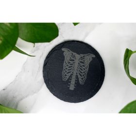 Ribcage Anatomy Engraved Slate Coaster