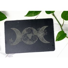 12" Slate Triple Moon Engraved Trivet